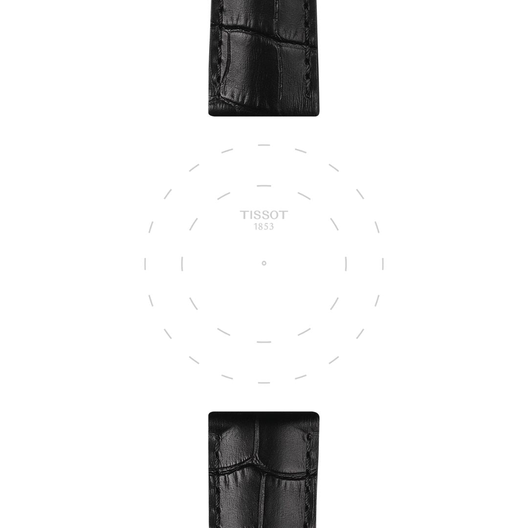 Tissot ranneke, 22 mm, musta nahka, T852041653