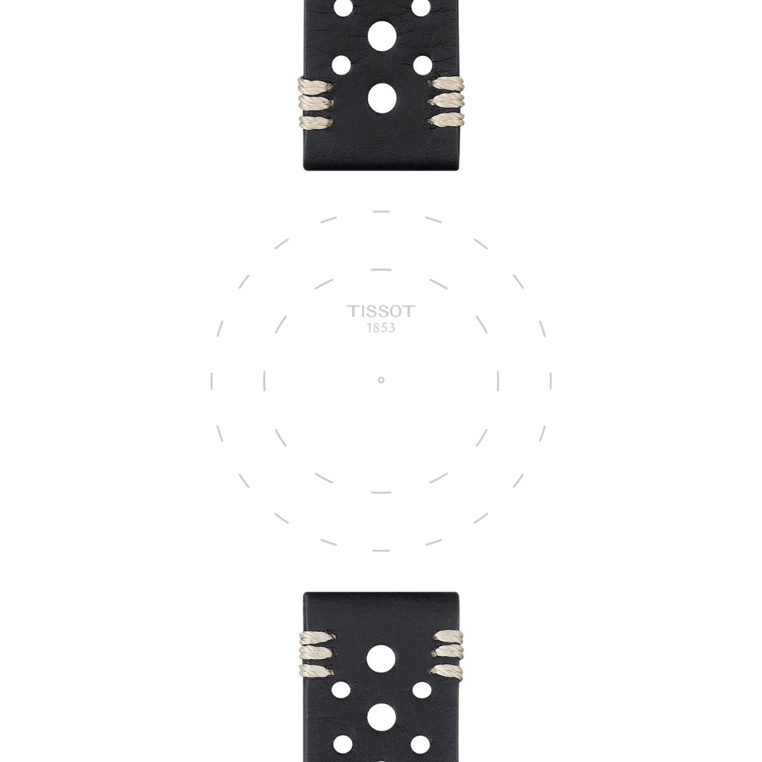 Tissot ranneke, 22 mm, musta nahka, T852046810