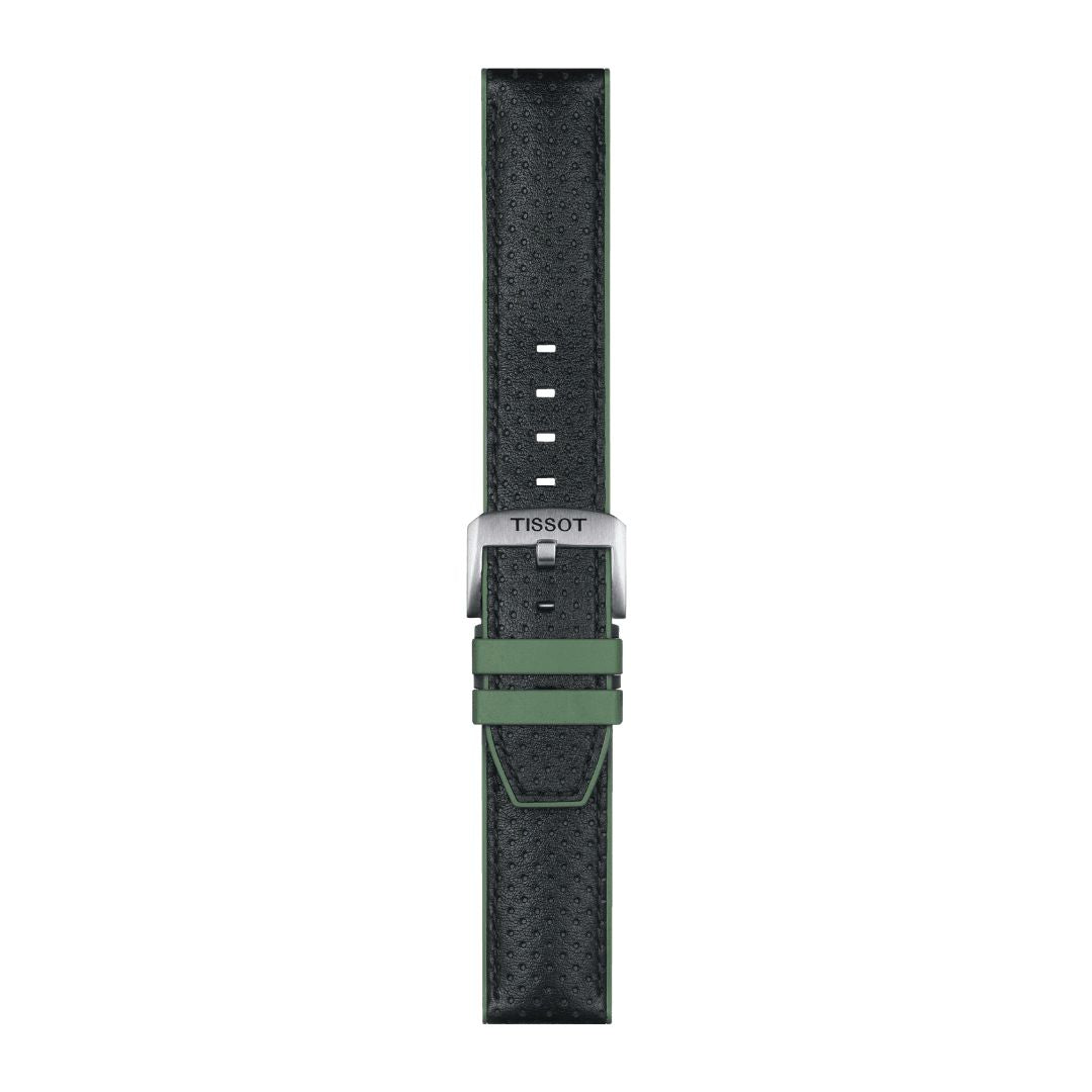 Tissot ranneke, 22 mm, musta nahka ja vihreä silikoni, T852046787