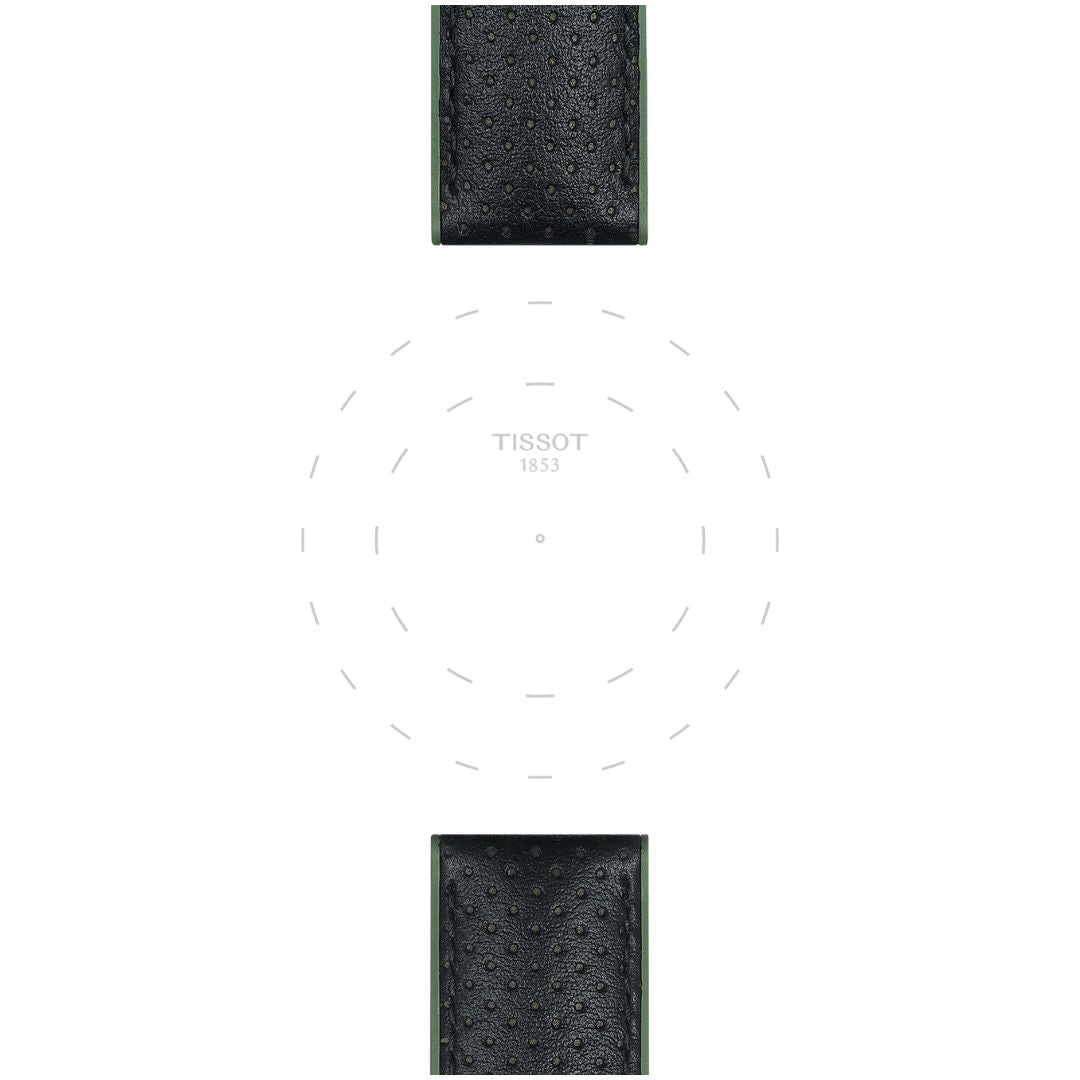 Tissot ranneke, 22 mm, musta nahka ja vihreä silikoni, T852046787