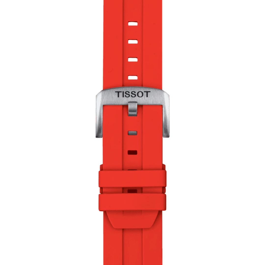 Tissot red outlet strap watch