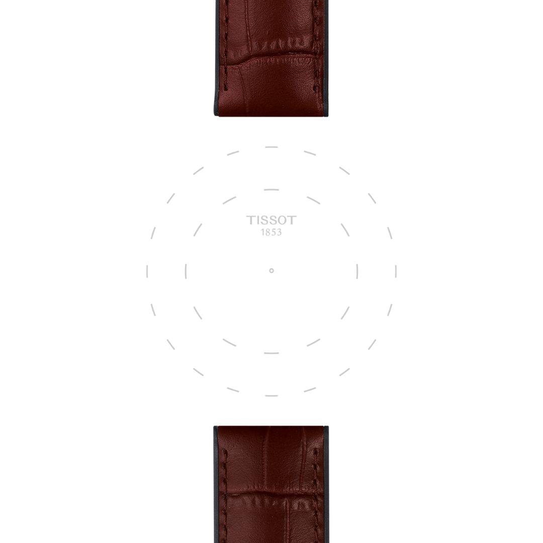 Tissot ranneke, 22 mm, ruskea nahka ja musta silikoni, T852046767