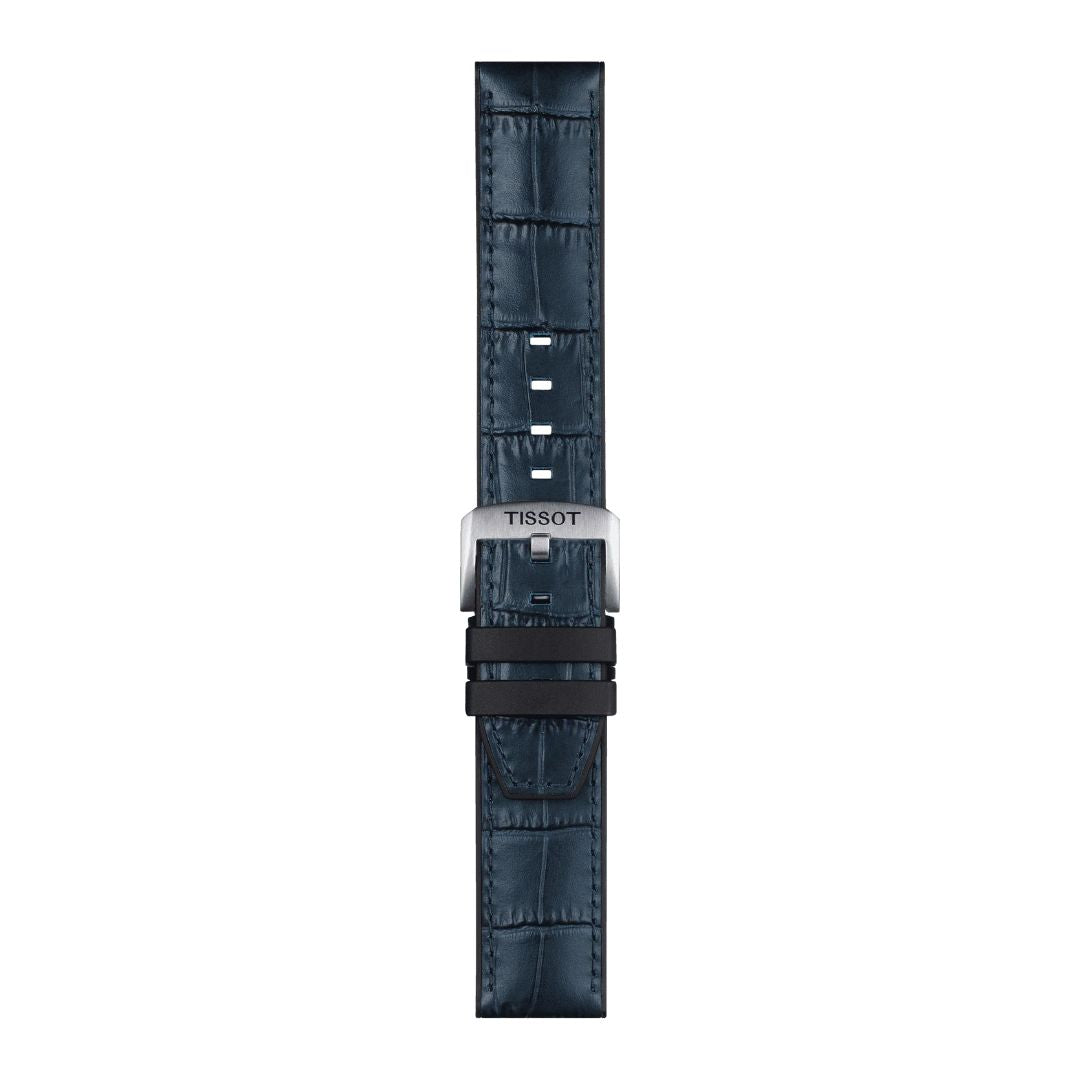 Tissot ranneke, 22 mm, sininen nahka ja musta silikoni, T852046765