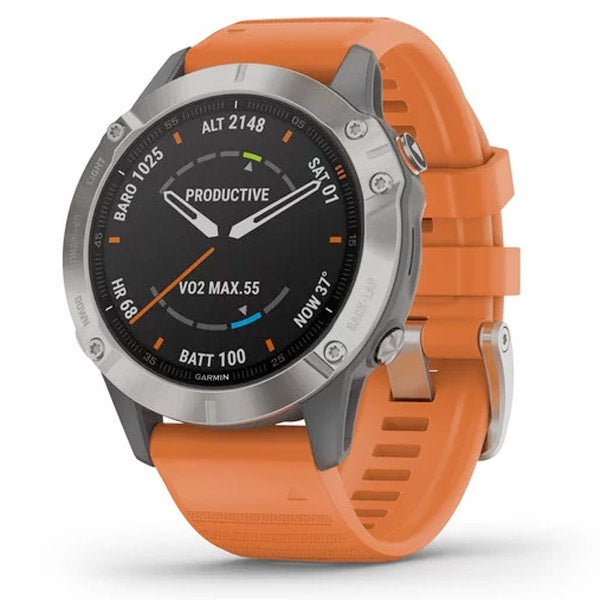 Garmin Fenix 6 Sapphire 47 mm oranssi, monilajiälykello 010-02158-14 - Garmin - Laatukoru