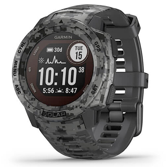 Garmin Instinct® Solar – Camo Edition 45 mm grafiitinharmaa maastokuvio, monilajiälykello 010-02293-05 - Garmin - Laatukoru