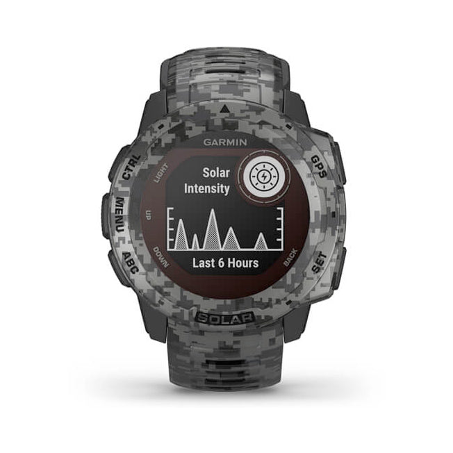 Garmin Instinct® Solar – Camo Edition 45 mm grafiitinharmaa maastokuvio, monilajiälykello 010-02293-05 - Garmin - Laatukoru
