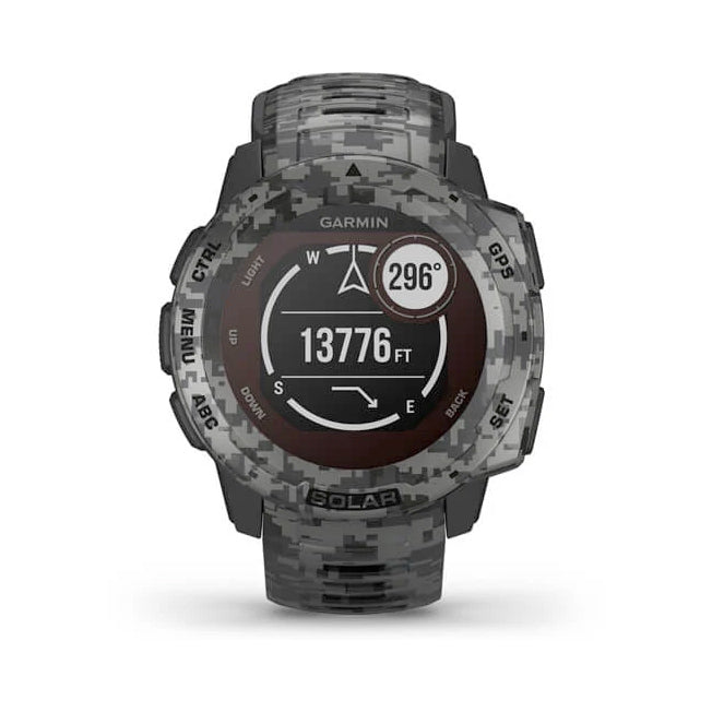 Garmin Instinct® Solar – Camo Edition 45 mm grafiitinharmaa maastokuvio, monilajiälykello 010-02293-05 - Garmin - Laatukoru