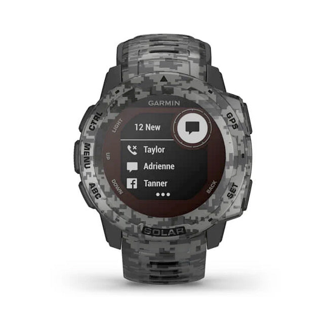 Garmin Instinct® Solar – Camo Edition 45 mm grafiitinharmaa maastokuvio, monilajiälykello 010-02293-05 - Garmin - Laatukoru