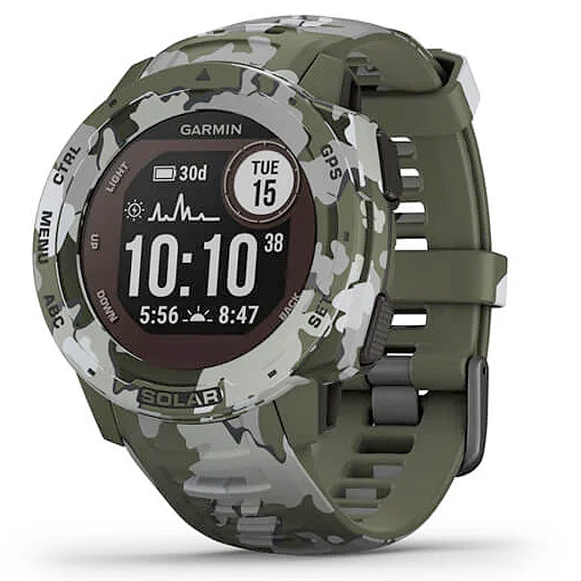 Garmin Instinct® Solar – Camo Edition 45 mm jäkälänvärinen maastokuvio, monilajiälykello 010-02293-06 - Garmin - Laatukoru