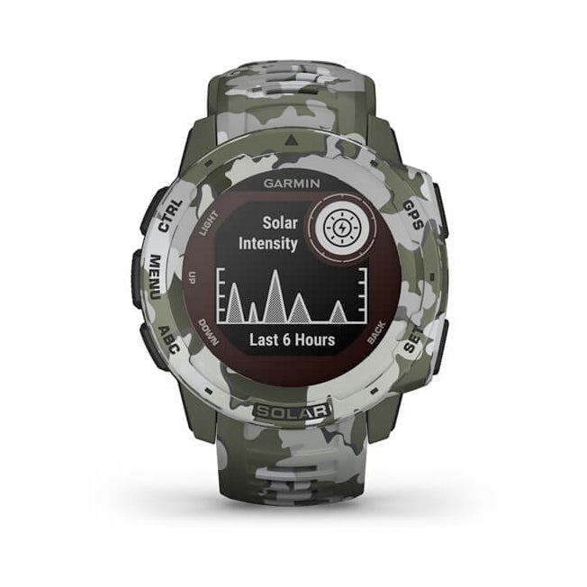 Garmin Instinct® Solar – Camo Edition 45 mm jäkälänvärinen maastokuvio, monilajiälykello 010-02293-06 - Garmin - Laatukoru