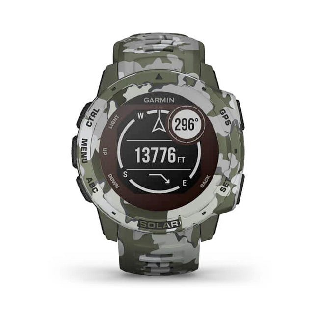 Garmin Instinct® Solar – Camo Edition 45 mm jäkälänvärinen maastokuvio, monilajiälykello 010-02293-06 - Garmin - Laatukoru