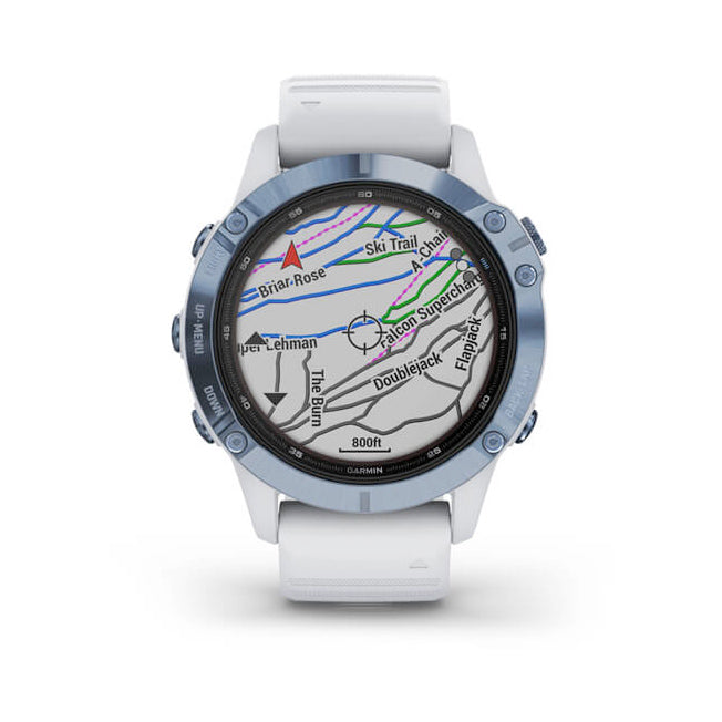 Garmin Fenix 6 Pro Solar Edition 47 mm sininen titaani ja vaalea hihna, monilajiälykello 010-02410-19 - Garmin - Laatukoru