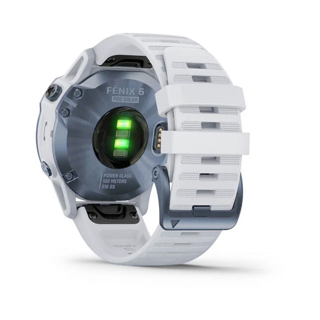 Garmin Fenix 6 Pro Solar Edition 47 mm sininen titaani ja vaalea hihna, monilajiälykello 010-02410-19 - Garmin - Laatukoru