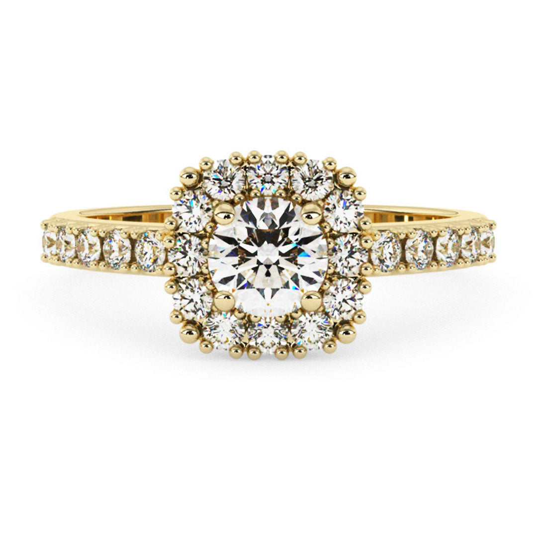 Silván halosormus 0,84ct, 14K keltakultaa, Silván vihkisormukset