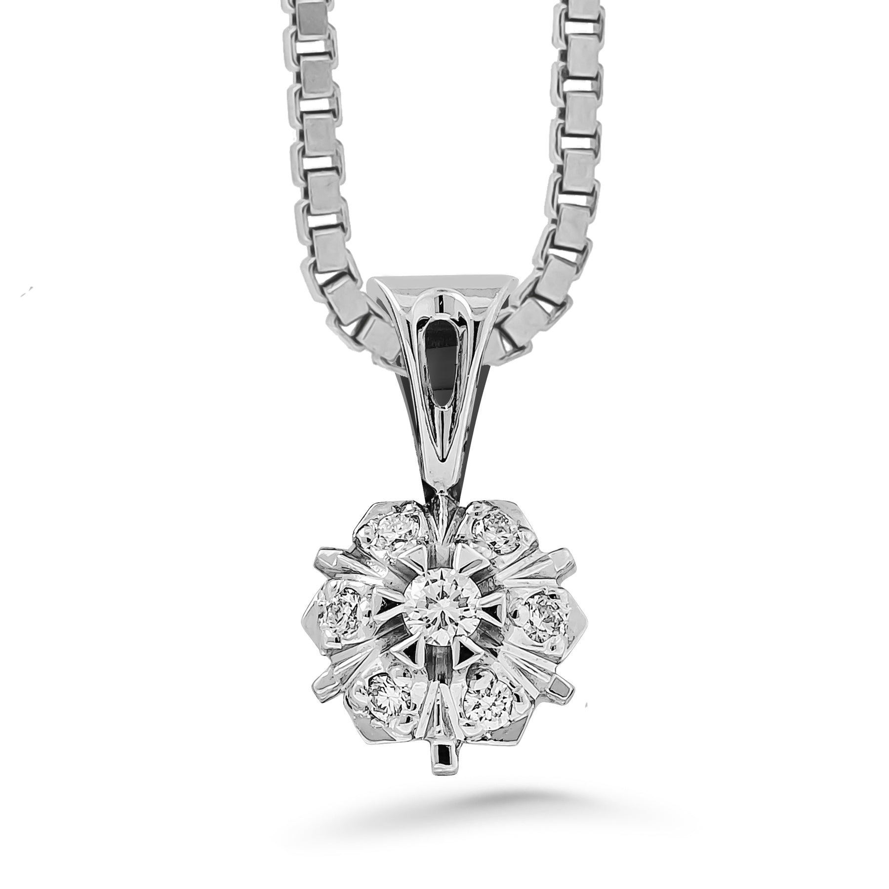 Silván timanttiriipus 0,09ct, 14K valkokultaa, Silván timanttikorut - Silván - Laatukoru