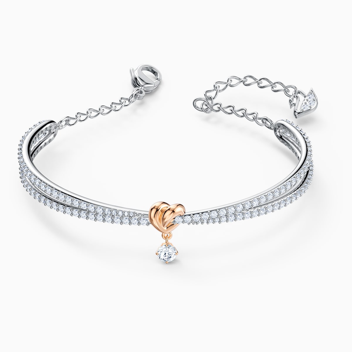 Swarovski Lifelong Heart kristallirannekoru, valkoinen - Swarovski - Laatukoru