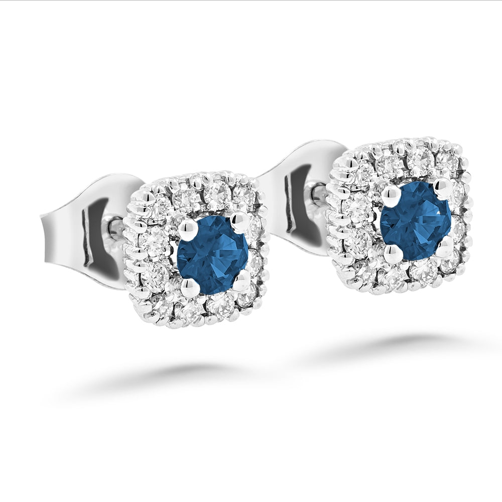 Silván timanttikorvakorut 0,22ct Safiireilla, 14K valkokultaa, Silván timanttikorut - Silván 100 vuotta - Laatukoru