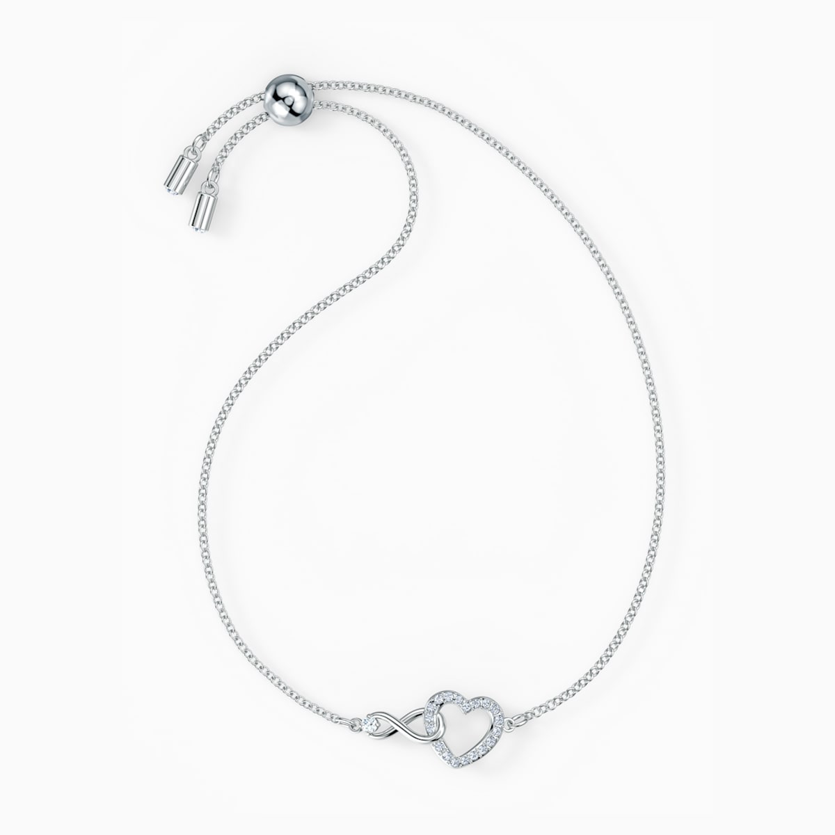 Swarovski Infinity Heart kristallirannekoru, valkoinen - Swarovski - Laatukoru