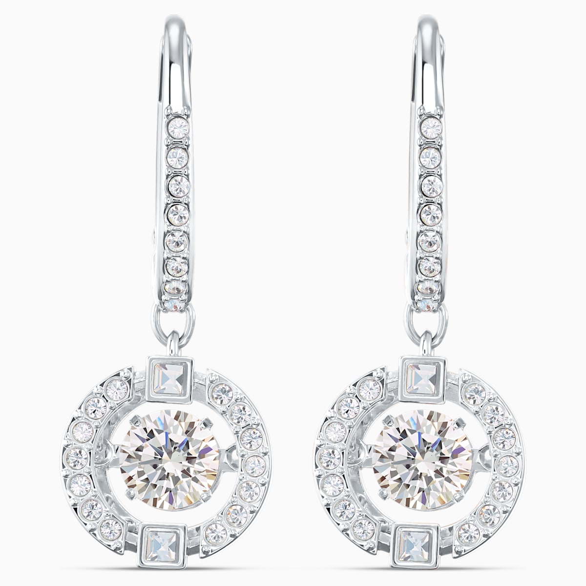 Swarovski sparkling dance deals round pierced earrings