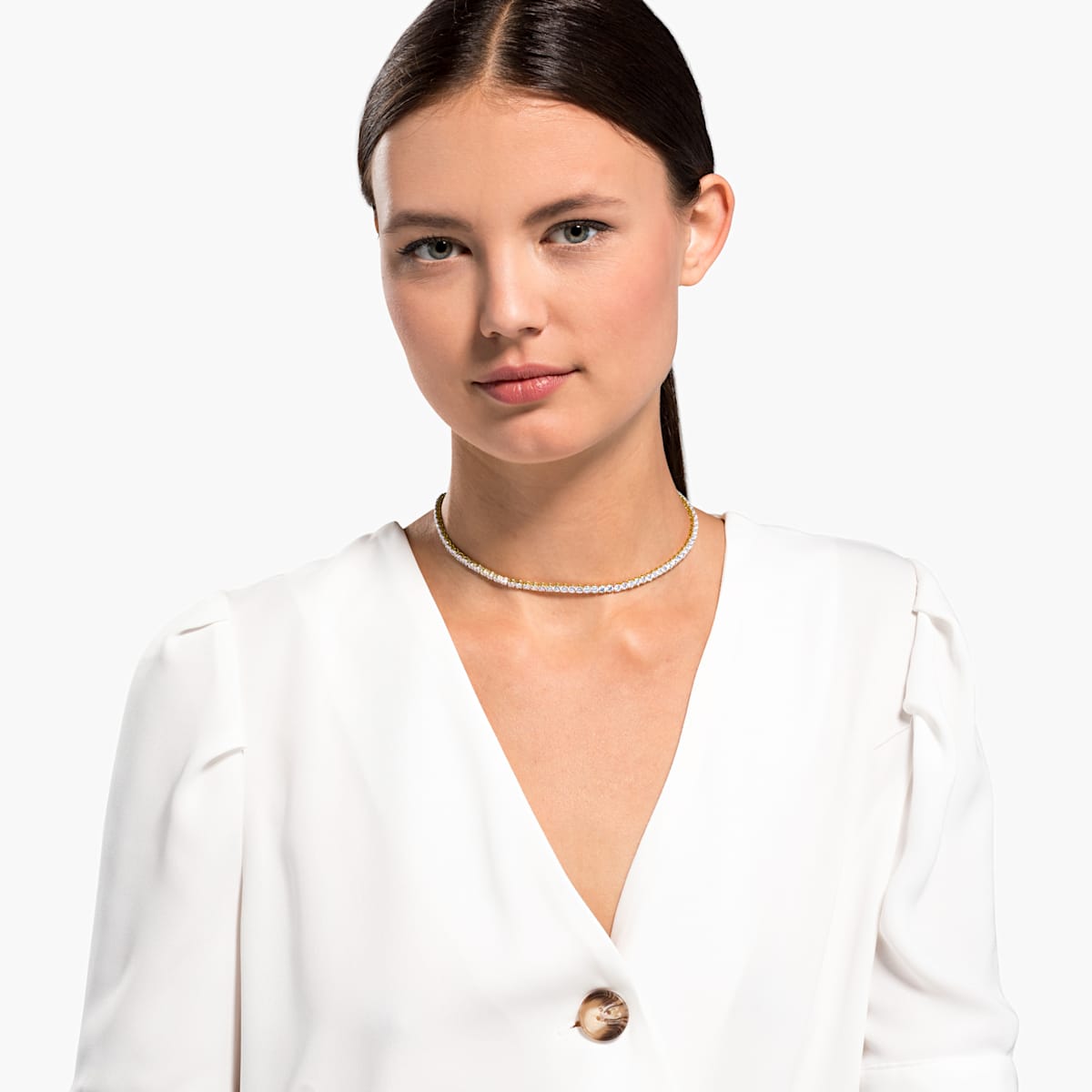Swarovski Tennis Deluxe kaulakoru, keltakulta - Swarovski - Laatukoru
