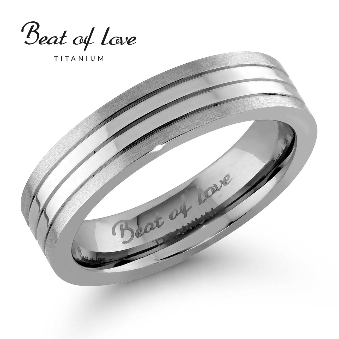 Beat of Love titaanisormus 5mm - Beat of Love - Laatukoru