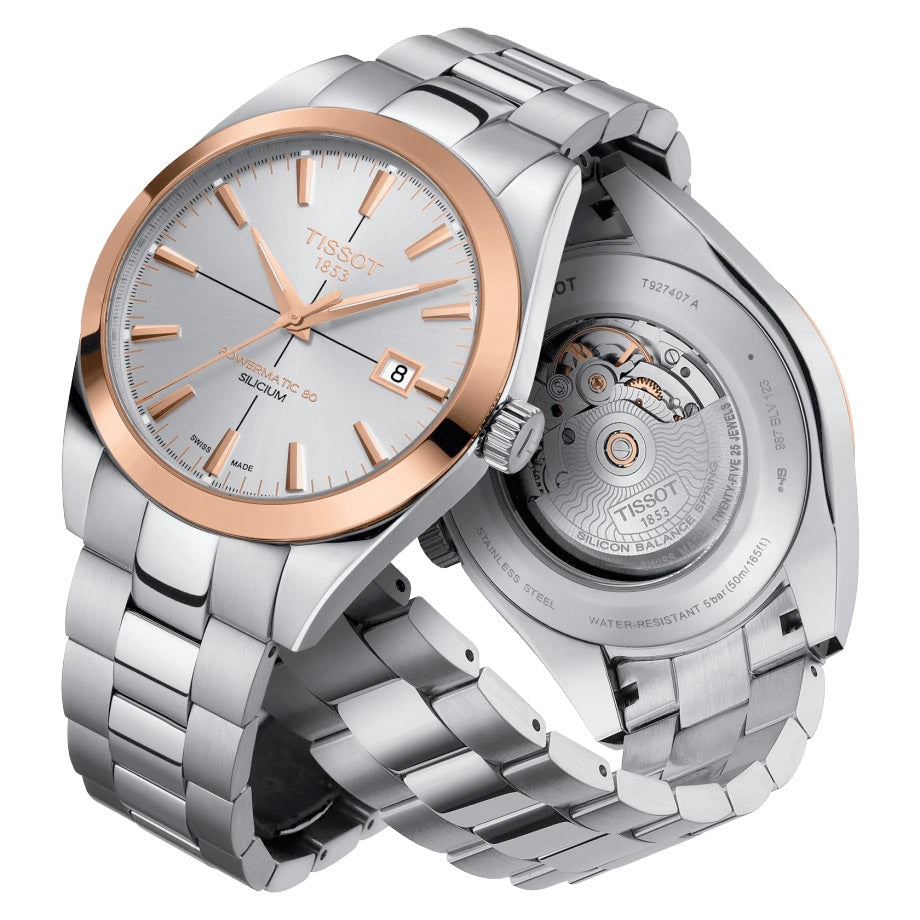 Tissot Gentleman Powermatic 80 Silicium T927.407.41.031.00 18K kulta, miesten rannekello - Tissot - Laatukoru