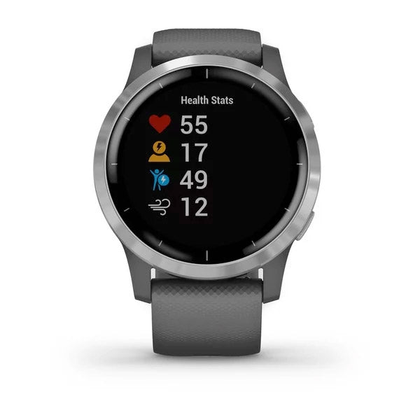 Garmin Vivoactive 4 harmaa ja hopea 45 mm, monilajiälykello 010-02174-02 - Garmin - Laatukoru