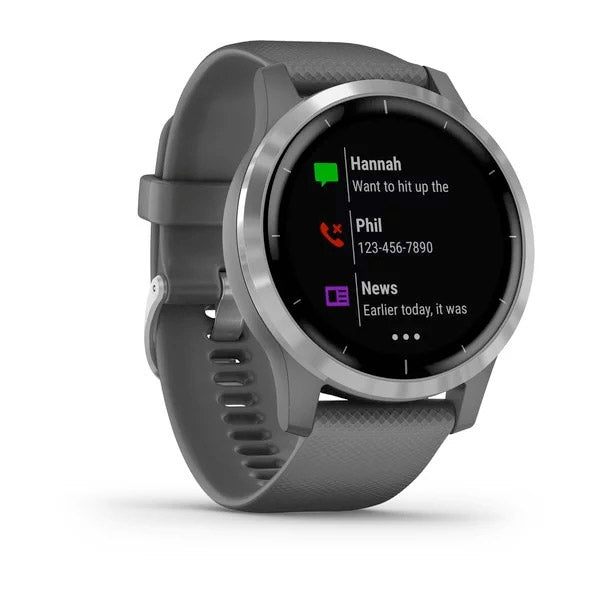 Garmin Vivoactive 4 harmaa ja hopea 45 mm, monilajiälykello 010-02174-02 - Garmin - Laatukoru