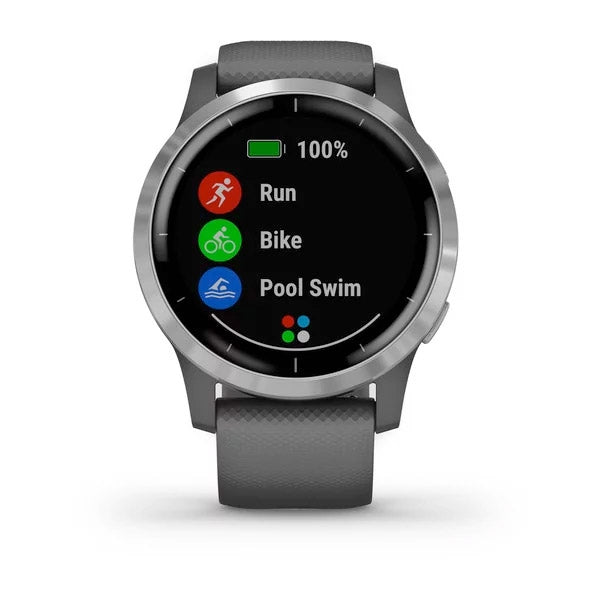 Garmin Vivoactive 4 harmaa ja hopea 45 mm, monilajiälykello 010-02174-02 - Garmin - Laatukoru