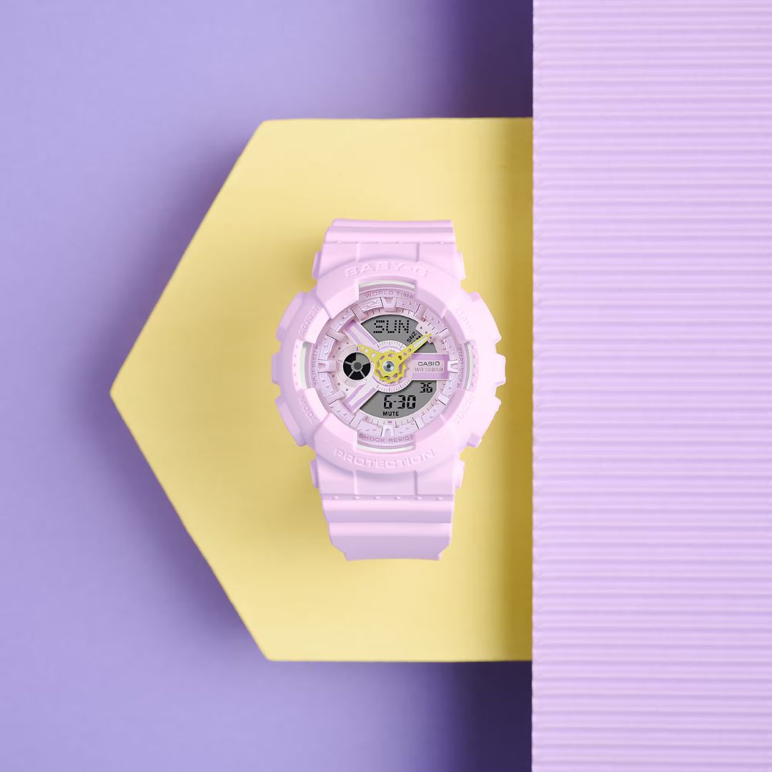 Casio Baby-G BA-110AH-6AER rannekello, vaaleanvioletti ranneke ja kuori