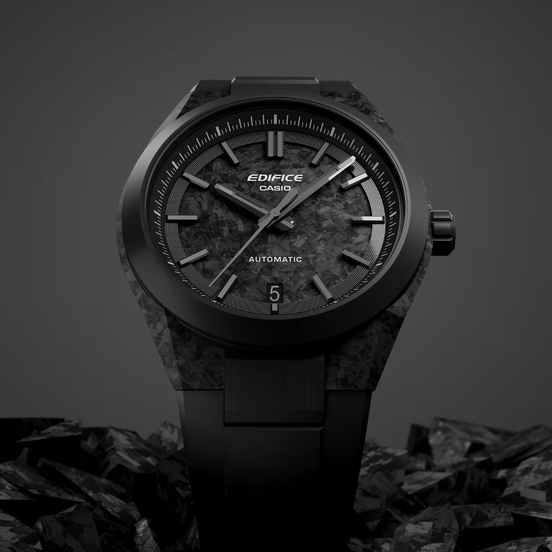 Casio Edifice Automatic EFK-100XPB-1AER miesten rannekello mustalla ilmeellä