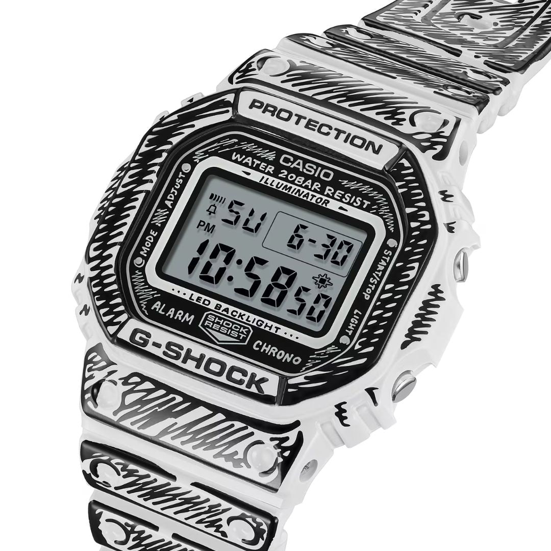 Casio G-Shock DW-5600JV-7ER valkoinen digitaalinen rannekello