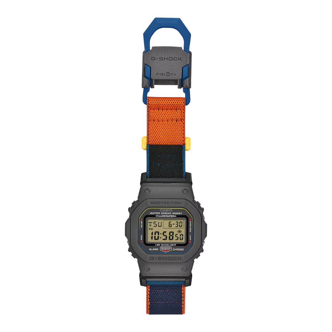 Casio G-Shock DW-5600MNC-8A2ER digitaalinen rannekello kangasrannekkeella