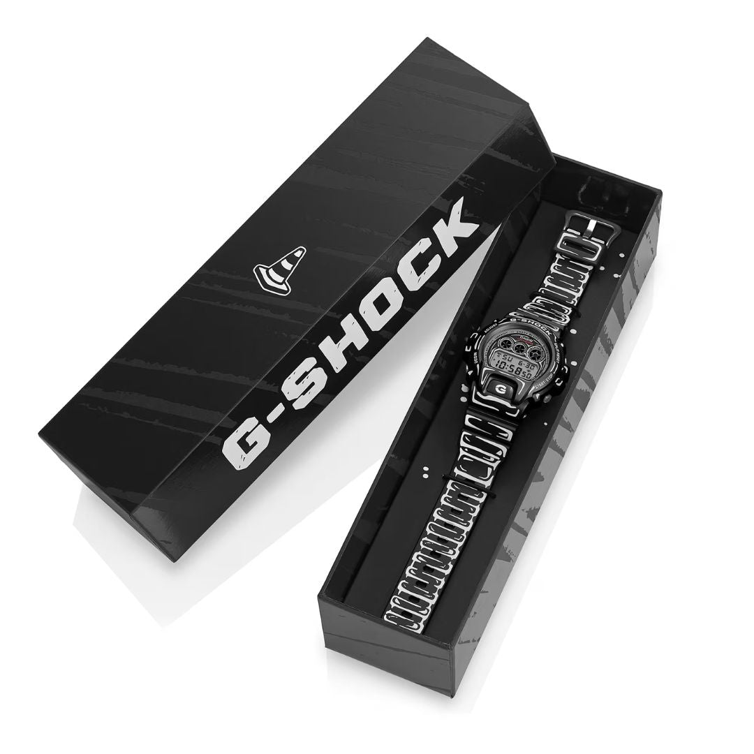 Casio G-Shock DW-6900JV-1ER musta digitaalinen rannekello, tuotepakkaus
