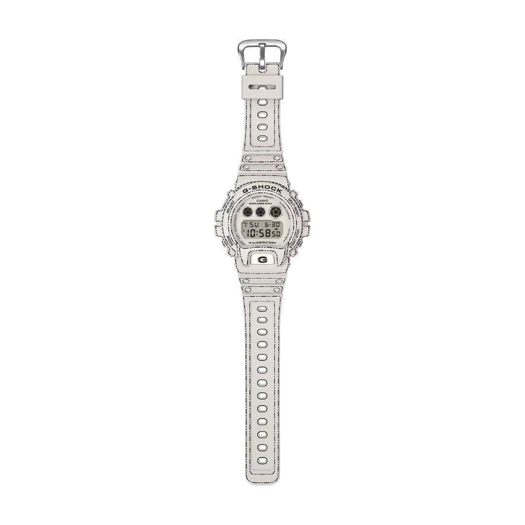 Casio G-Shock DW-6900RGM-5ER vaalea rannekello origami-kuvioilla