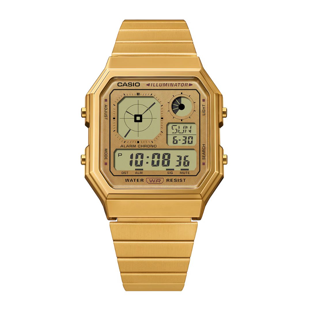 Casio Vintage A130WEG-9AEF rannekello, keltakullan sävyssä