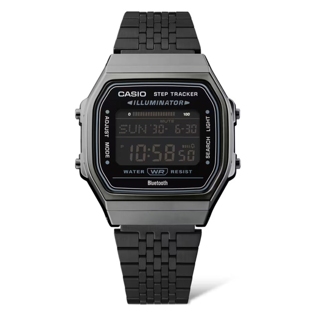 Musta Casio Vintage ABL-100WEGG-1BEF rannekello askelmittarilla