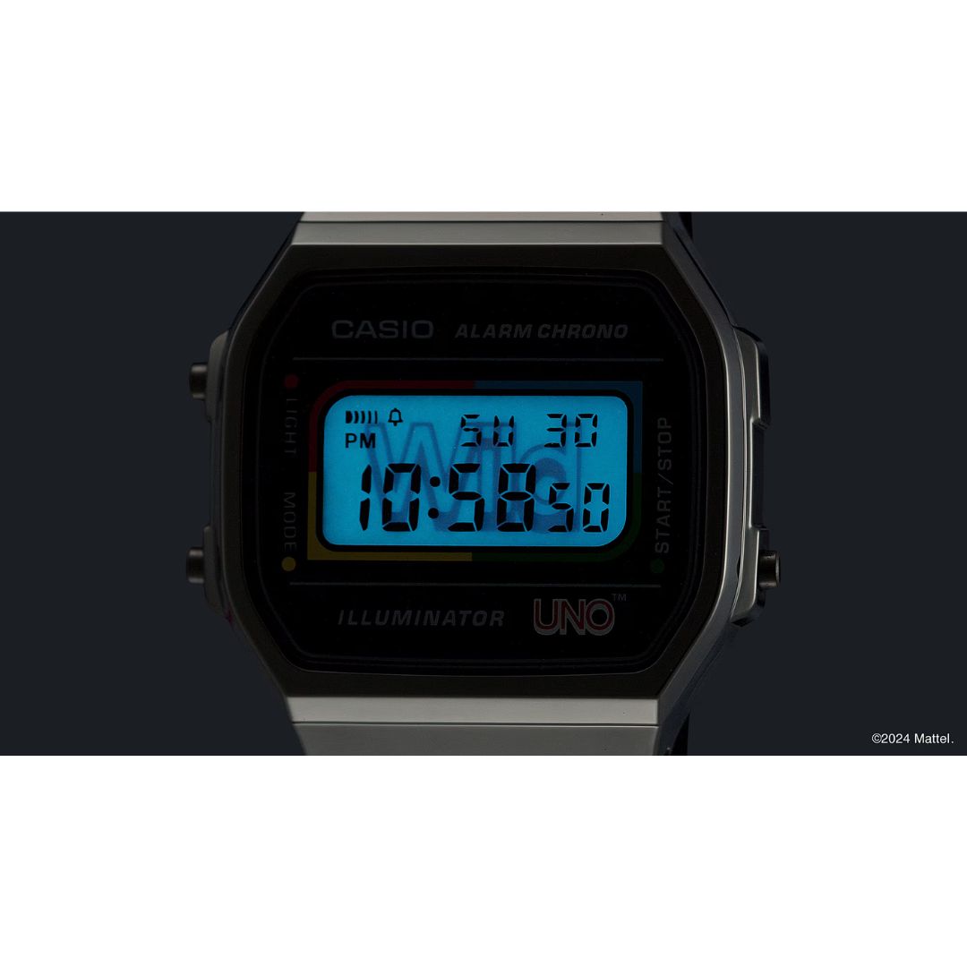 Casio Vintage UNO A168WEUC-1AER rannekello, "Wild" LED-valo