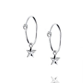 Efva Attling Catch A Falling Star Hoops korvakorut, hopeaa
