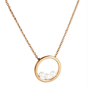 Efva Attling Little Roller Coaster kaulakoru, keltakulta ja makeanvedenhelmet