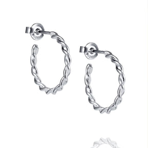 Efva Attling Little Wrapped Hoops korvakorut, hopeaa
