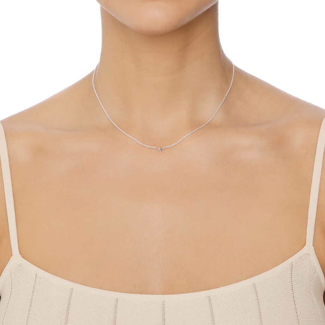 Efva Attling Micro Catch A Falling Star Necklace, Silver
