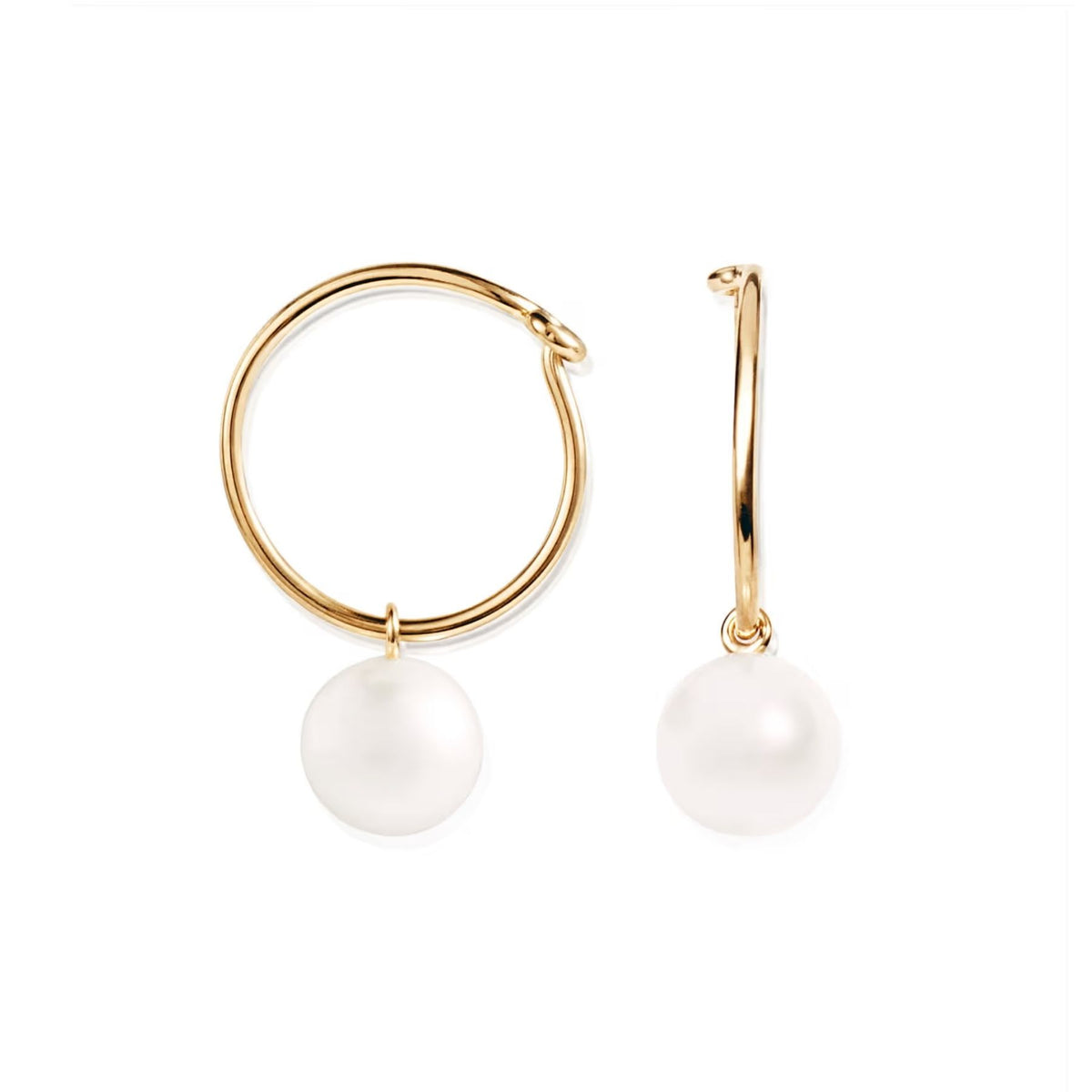 Efva Attling Pop Pearls Hoops korvakorut, keltakulta ja makeanvedenhelmi