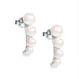Efva Attling Strings of Pearls Hoops korvakorut, hopea ja makeanvedenhelmet