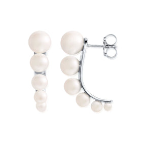Efva Attling Strings of Pearls Hoops korvakorut, hopea ja makeanvedenhelmet