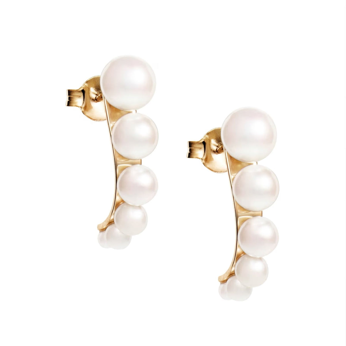 Efva Attling Strings of Pearls Hoops korvakorut, kullattua hopeaa