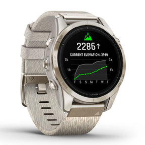 Garmin Epix Pro Gen 2 Sapphire, 42 mm, kullansävy ja kermanvärinen nailonranneke, AMOLED GPS-älykello 010-02802-20