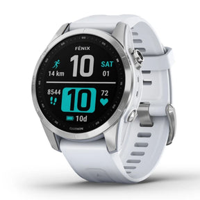 Garmin Fenix 7S, hopea ja vaaleanharmaa ranneke, 010-02539-03