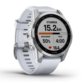 Garmin Fenix 7S, hopea ja vaaleanharmaa ranneke, 010-02539-03