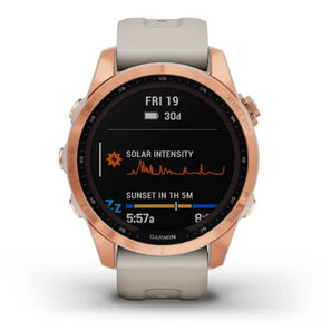 Garmin Fenix 7S Solar, ruusukulta ja vaalean hiekan värinen ranneke 010-02539-11